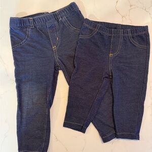 Blue Denim Kids Leggings - set of 2